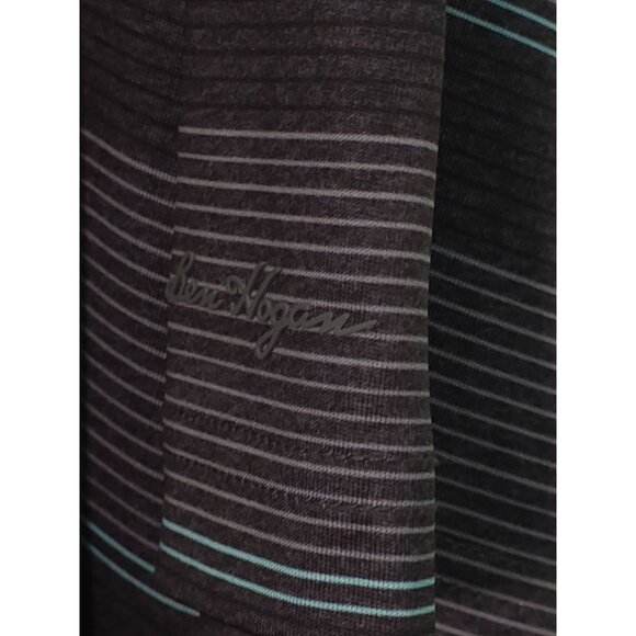 Ben Hogan Performance Polo Shirt XL Black Gray Striped Short Sleeve Recycled Pol - Picture 4 of 8